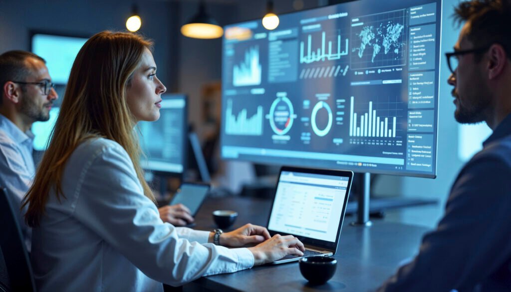 Gráfico ilustrando 8 estratégias essenciais de que servem como guia de SEO para marketing digital, mostrando crescimento de tráfego orgânico e conversões.