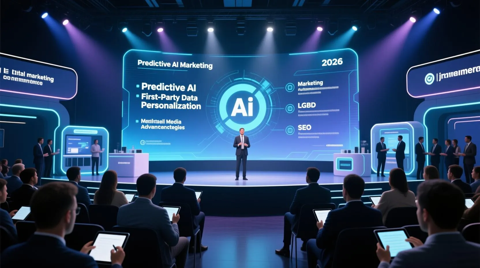 Tendências de marketing digital em 2026 no Brasil com IA preditiva, personalização de dados e crescimento de e-commerce.